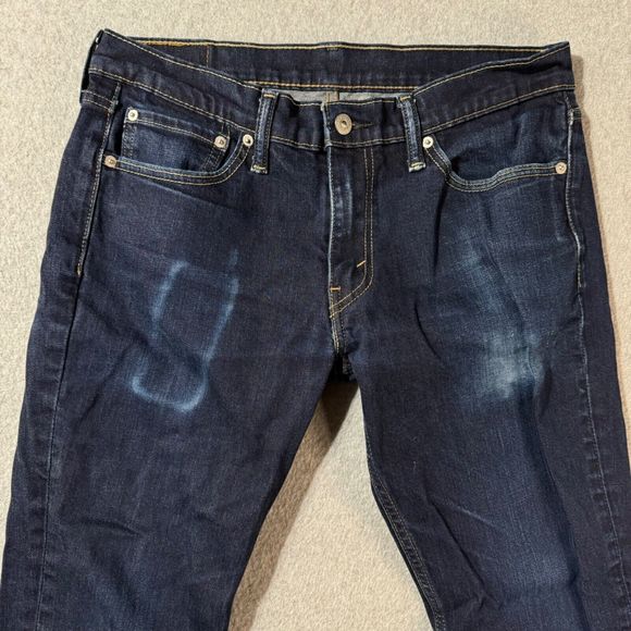 Levis Jeans Mens 32x32 Blue Solid Straight American Workwear Slim Dark Wash - Picture 2 of 11